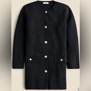 J.Crew Women’s Black Giselle Sweater Blazer with Gold Buttons